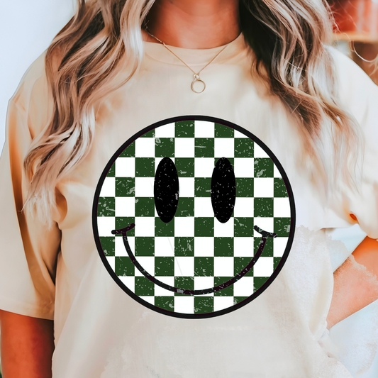 Preppy Checkered Face Comfort Color Graphic Tee