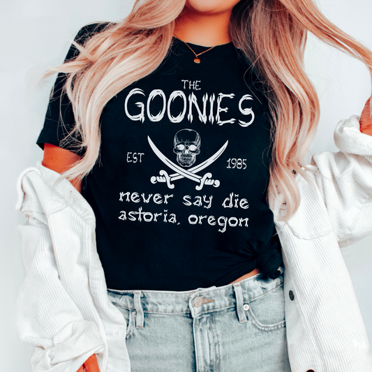 Never Say Die Goonies  80’s/90’s Classic Comfort Color Graphic Tee