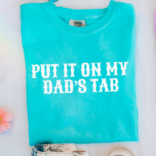 Put It On My Dads Tab Youth Comfort Color Graphic Tee