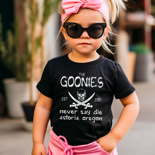 Never Say Die Goonies  80’s/90’s Classic Youth Comfort Color Graphic Tee