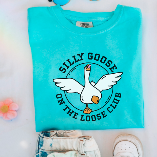 Silly Goose On The Loose Youth Comfort Color Graphic Tee