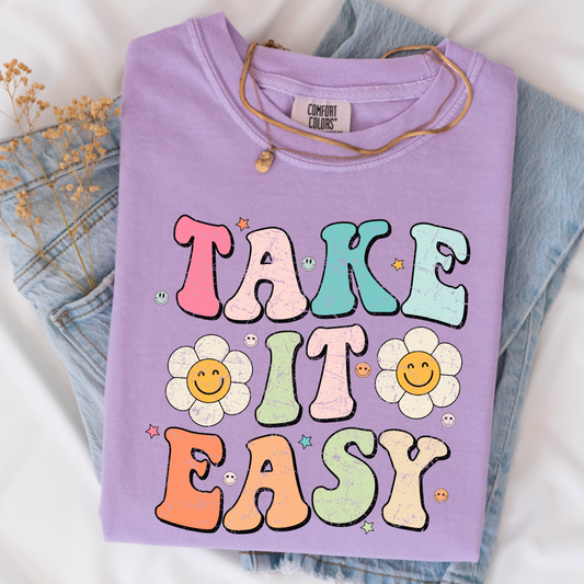 Take It Easy Comfort Color Graphic Tee