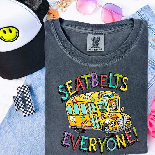 Field Trip Seat Belts Everyone Comfort Color Graphic Tee