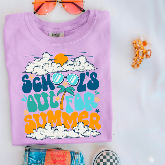 Schools Out For Summer Youth Comfort Color Graphic Tee