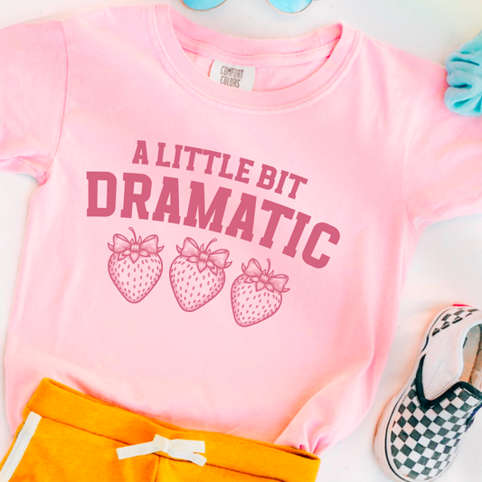 A Little Bit Dramatic Youth Comfort Color Graphic Tee