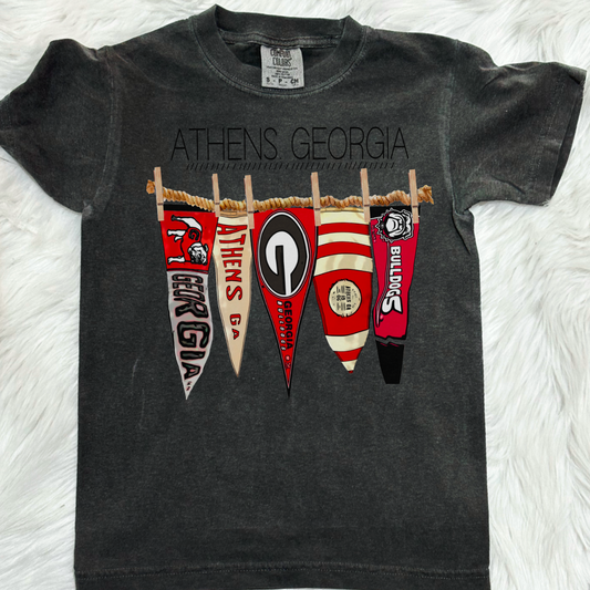 Athens Pennant Flags Youth Comfort Color Graphic Tee