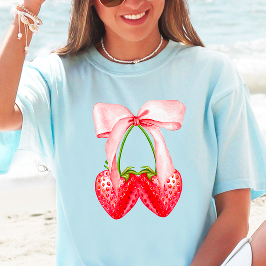 Coquette Strawberries Comfort Color Graphic Tee