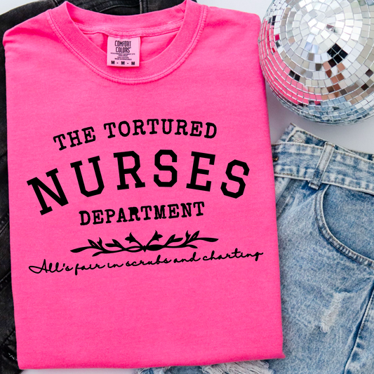 The Tortured Nurses Department Comfort Color Graphic Tee
