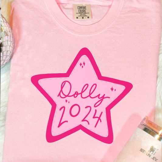 Dolly 2024 Pink Star Comfort Color Graphic Tee