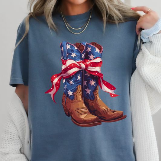 American Boots  Coquette Comfort Color Graphic Tee