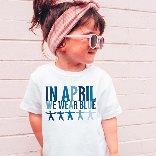 In April We Wear Blue Youth Comfort Color Graphic Tee