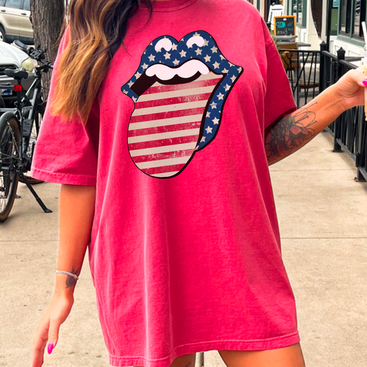 Patriotic Mouth Comfort Color Graphic Tee