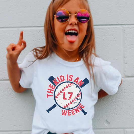 Youth The Kid Is A Weenie  Comfort Color Graphic Tee