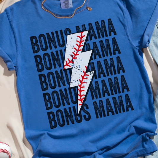 Bonus Mama Baseball Comfort Color Graphic Tee