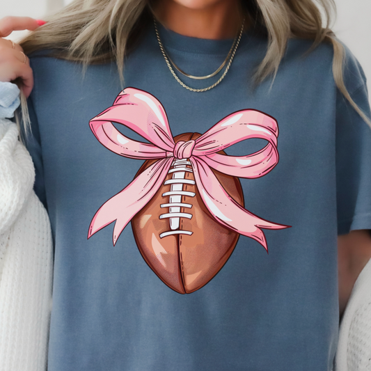 Football Coquette Comfort Color Graphic Tee