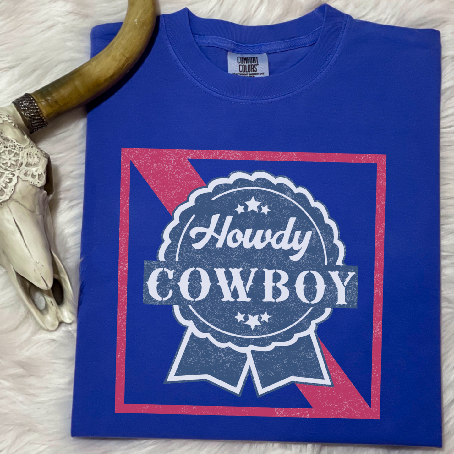 Howdy Cowboy Comfort Color Graphic Tee