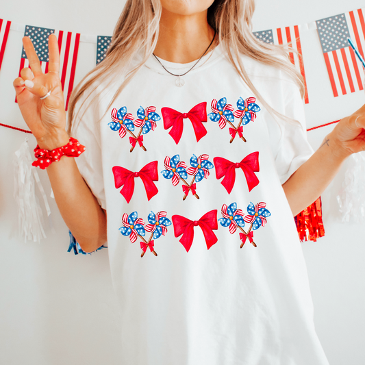4th Of July Pinwheel Coquette Comfort Color Graphic Tee