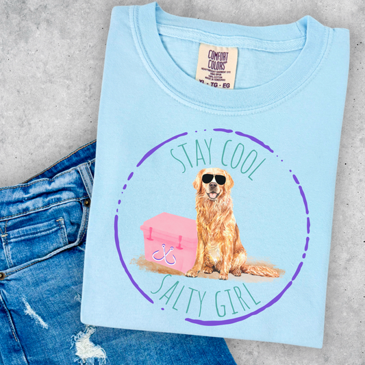 Stay Cool Salty Girl Comfort Color Graphic Tee