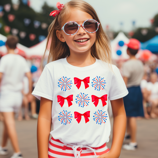 4th Of July Coquette  Fireworks Comfort Color Graphic Tee