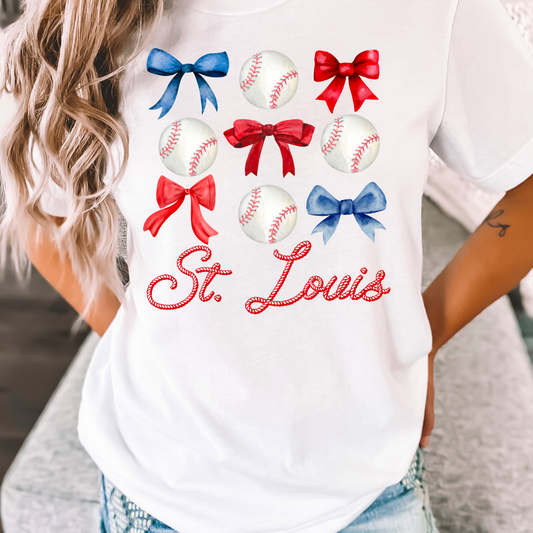 St Louis Coquette Baseball Comfort Color Graphic Tee