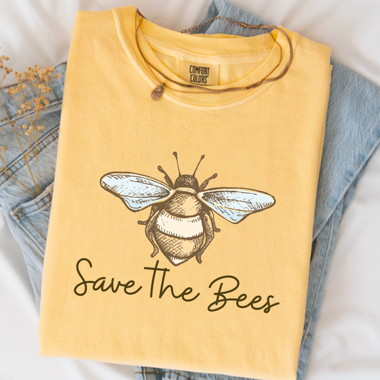 Save The Bees Comfort Color Graphic Tee