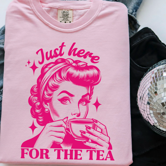 Just Here For The Tea Comfort Color Graphic Tee
