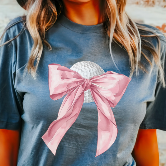 Golf Coquette Bow Comfort Color Graphic Tee
