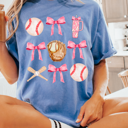 Baseball Coquette Collab Comfort Color Graphic Tee