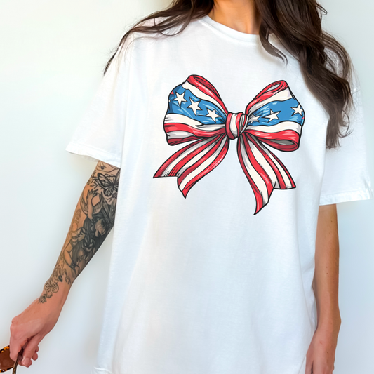 American Bow Coquette Comfort Color Graphic Tee