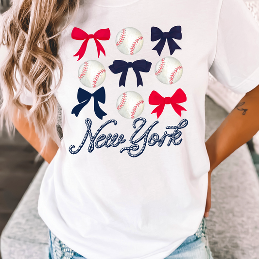 New York Coquette Baseball Comfort Color Graphic Tee