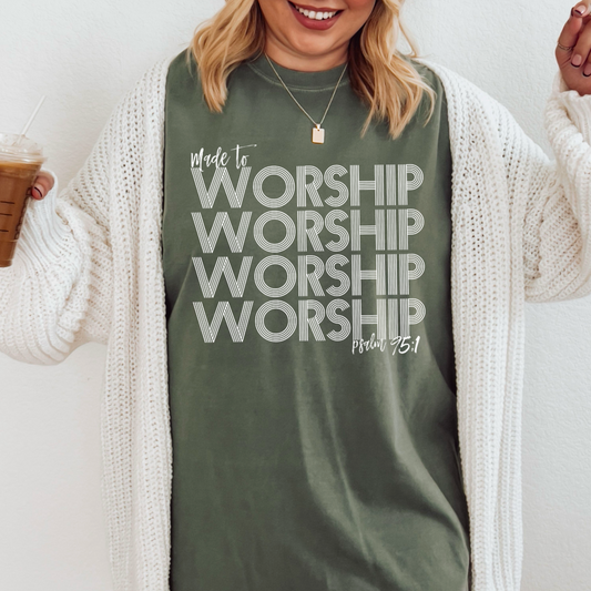 Made To Worship Comfort Color Graphic Tee