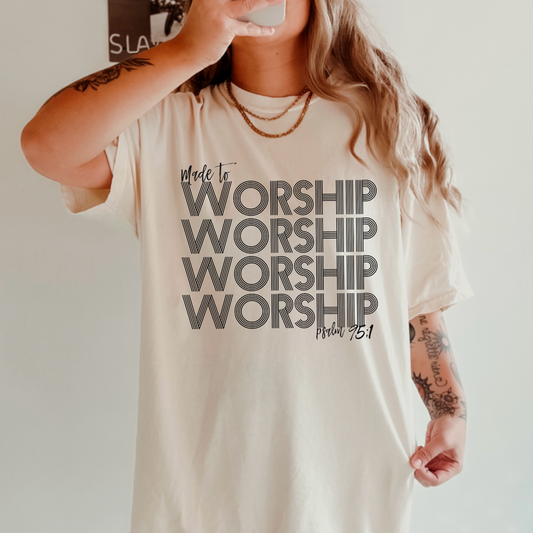 Made To Worship Comfort Color Graphic Tee