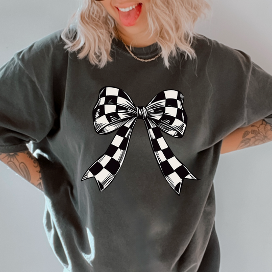 Racing Coquette Bow Comfort Color Graphic Tee