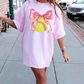 Softball Coquette Bow Comfort Color Graphic Tee