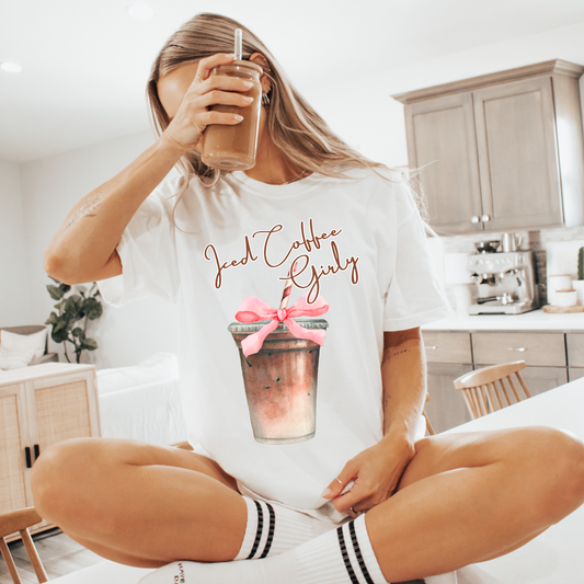 Iced Coffee Girly Comfort Color Graphic Tee