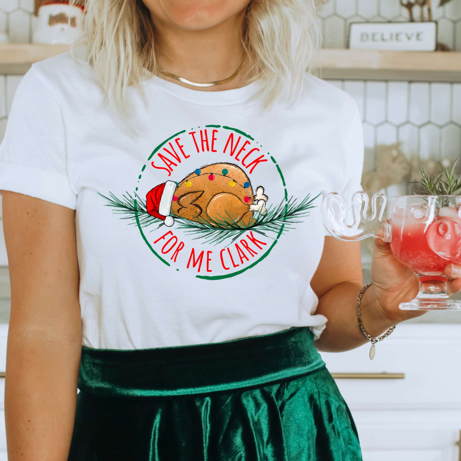 Save The Neck For Me Clark Christmas Graphic Tee