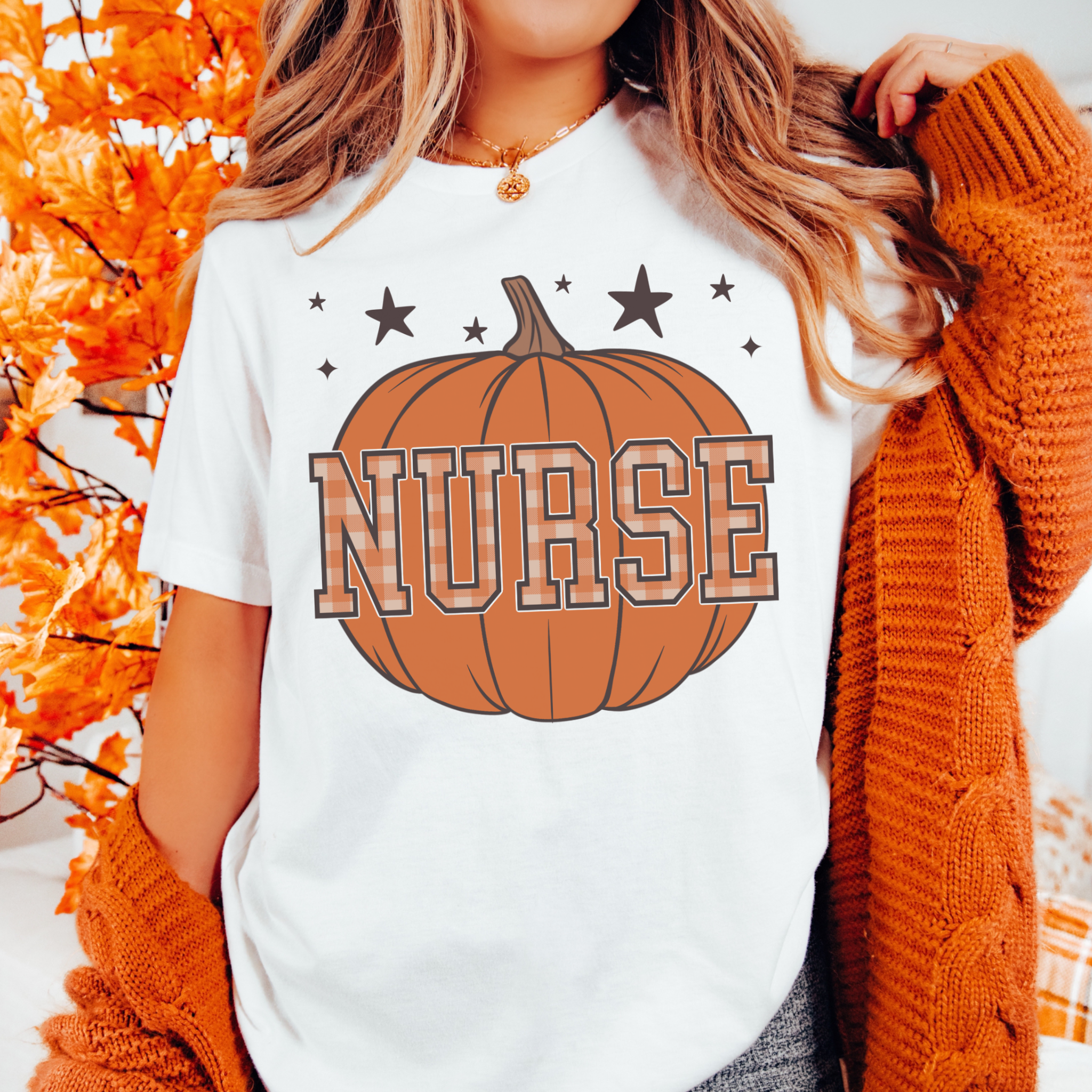 Nurse Pumpkin Sublimation Transfer
