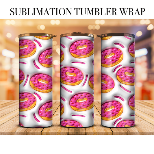 3d Donut Sublimation Tumbler Wrap