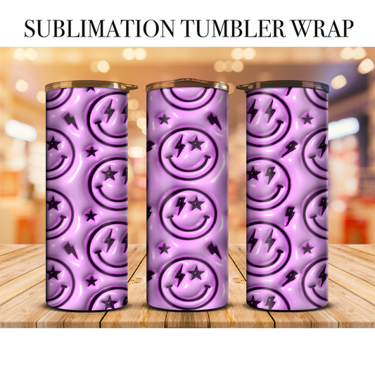 3d Preppy Smile Sublimation Tumbler Wrap