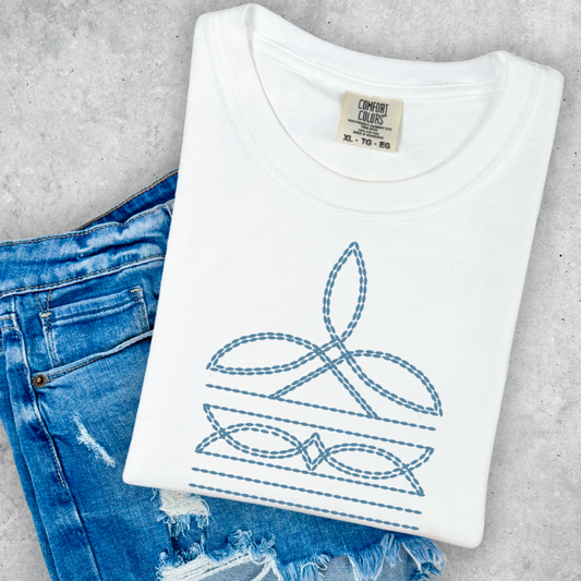 Boot Stitching Comfort Color Graphic Tee