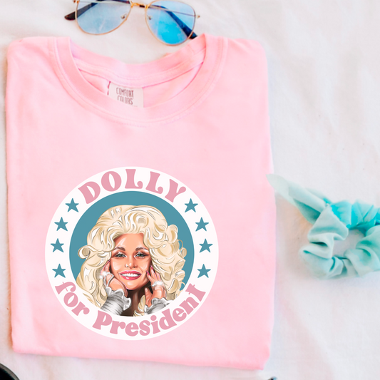 Dolly For President Youth Comfort Color Graphic Tee