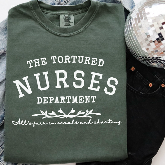 The Tortured Nurses Department Comfort Color Graphic Tee
