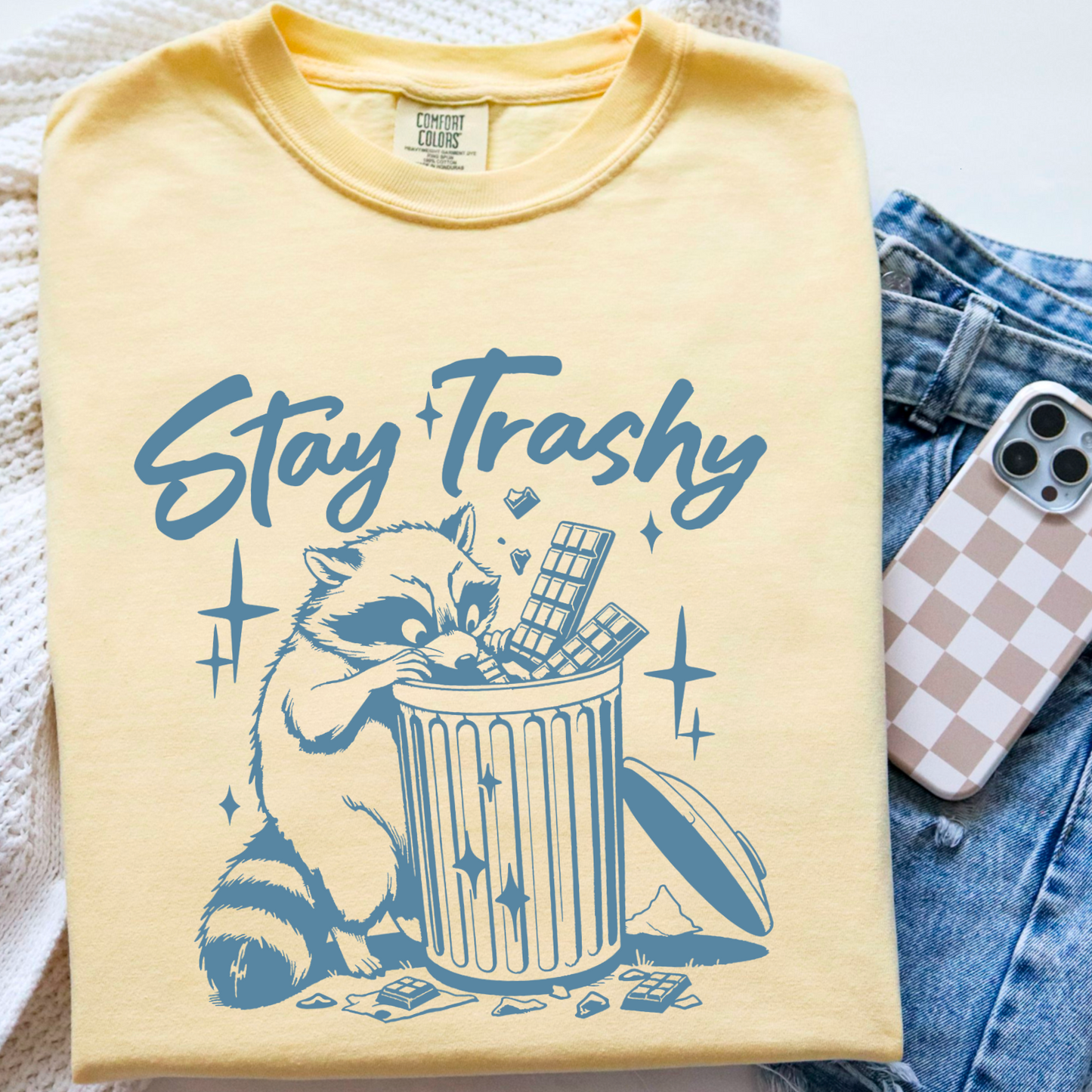 Stay Trashy Comfort Color Graphic Tee As Pictured Is Banana