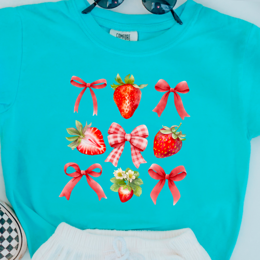 Strawberry Coquette  Youth Comfort Color Graphic Tee