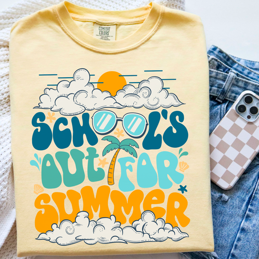 Schools Out For Summer Comfort Color Graphic Tee