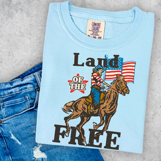 Land Of The Free Comfort Color Graphic Tee