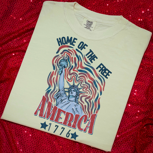 Home Of The Free Comfort Color Graphic Tee