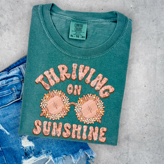Thriving On Sunshine Comfort Color Graphic Tee