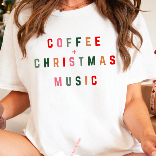 Coffee + Christmas Music  Christmas Graphic Tee