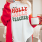 Holly Jolly Teacher Christmas Gildan Graphic Tee